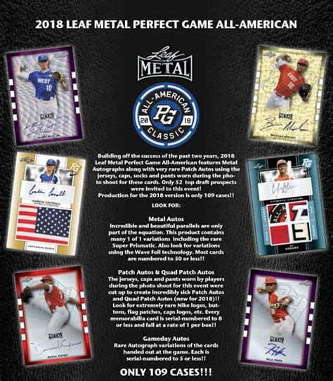 2018 leaf metal perfect game all-american baseball sell sheet|leaf metal perfect game box.